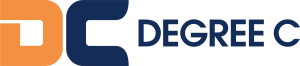 Degree C corporate logo. An Orange "D" and a navy "C" with the text "DEGREE C" in all caps
